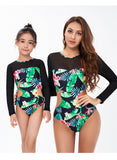 New Long Sleeve Printed One Piece Bikini Kids Swimming Surfing Snorkeling Swimsuit