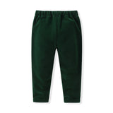 6M-5T Kid Baby Boy Spring Gentlemen Solid Suit 4 Pcs Set