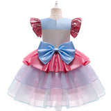 Kid Unicorn Flower Sleeveless Mesh Dresses
