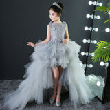 2-12T Kid Baby Girls Evening Princess Catwalk Trailing Wedding Dresses