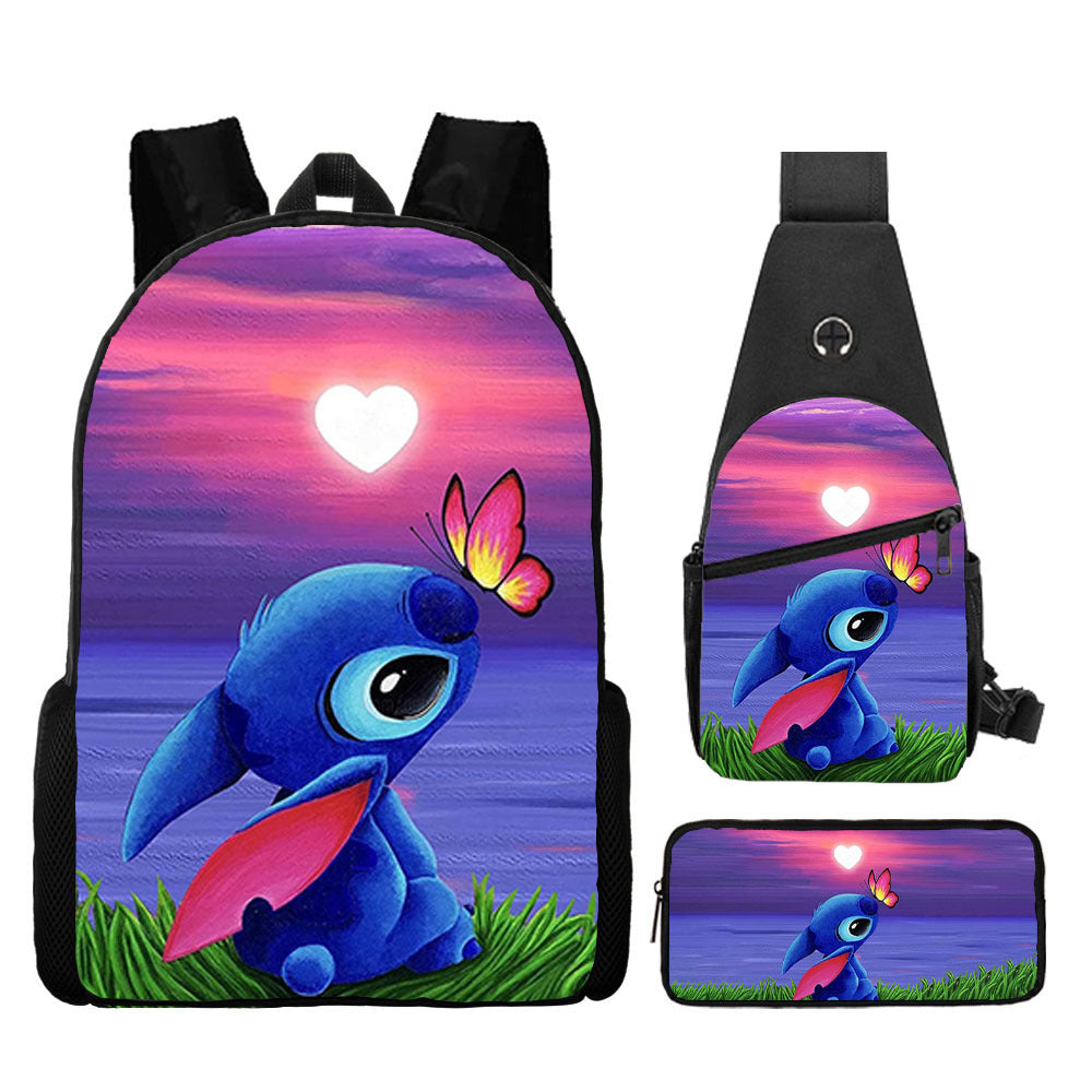 Stitch Backpack School Students Bags 3 Pcs Sets – toddlerme