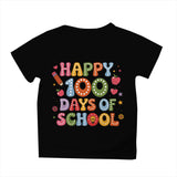 Kid Girl Boy 100 Days of School Print Round Neck Short Sleeve T-shirt Tops
