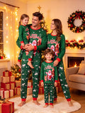 Family Matching Christmas Parent-child Pajamas Fashion Crew Neck Print Long-sleeved Loungewear