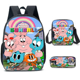 Forrest Gump Miao World 3pcs Set Backpack Student Printed Schoolbags