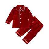 0-12T Kid Baby Boy Girl Golden Velvet Long Sleeve Homewear Pajamas