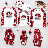 Family Matching Home Suit Christmas Plaid Patchwork Printed Pajamas