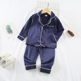 6M-4T Baby Girl Boy Long-sleeved Simulated Silk Loungewear Satin Ice Silk Pajamas