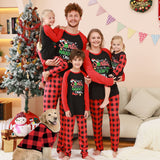 Family Matching Parent-child Christmas Loungewear Plaid  Printed Pajamas