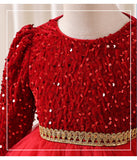 2-6Y Kid Baby Girls Birthday Banquet Red Host Piano Performance Princess Dresses