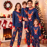 Family Matching Christmas Autumn Winter Parent-child Elk Contrasting Pajamas