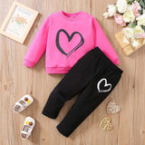 1-6T Kid Girl Ins Love Long-sleeved Fashion Suit 2 Pcs Set