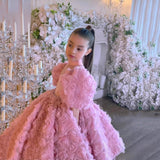 6M-12T Kid Baby Girls Three-dimensional Flower Princess Catwalk  Dress