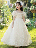 Kid Girl Luxury Niche Princess Dress FlowerWedding Host Piano Dresses
