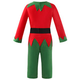 3-10Y Kid Boy Elf Holiday Party Christmas Performance Cosplay 3 Pcs Set