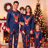 Family Matching Christmas Autumn Winter Parent-child Elk Contrasting Pajamas