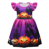 Kid Girl Halloween Costume Scary Skull Ghost Funny Pumpkin Dresses