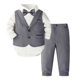 0-3Y Baby Boy Gentleman Fart-wrapped New Year Banquet 4 Pcs Set