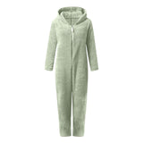 One-piece Children's Cute Solid Color Warm Double-sided Velvet Pajamas Cartoon Plush Loungewear