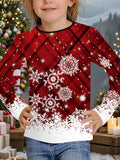 2-12T Kid Girl Cute Casual Fashion Christmas Print Long Sleeve T-shirt