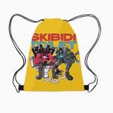 Kid Skibidi Toilet Man Drawstring Backpack Cartoon Game Travel Bags