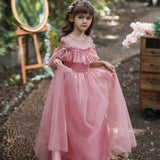 Kid Girl Gauze Polka-dot Princess Dresses