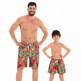 Family Matching Swimsuit Mother Daughter Father Son Beach Parent-child Swimwear
