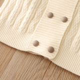 1-6T Kid Baby Girls Knitted Lapel Cardigan Cartoon Suits 2 Pcs Set