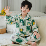 Kid Baby Boy Flannel Loungewear Autumn Winter Pajamas