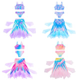2-10T Kid Girl Mermaid Swimsuit Princess Beach Bikini 3 Pcs/set