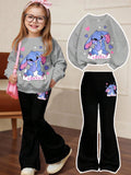 3-12T Kid Girl Suits Youth Fashion Trends Long Sleeves Suits 2 Pcs Set