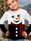 2-12T Kid Girl Cute Casual Fashion Christmas Print Long Sleeve T-shirt