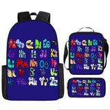Kid Digital Building Block Backpack Cartoon Bags 3 Packs