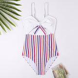 Family Matching Striped One-piece Swimsuit Parent-Child Swimwear
