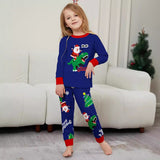 Family Matching Homewear Parent-Child Green Dinosaur Santa Pajamas