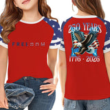 Kid Girl USA Independence Day 250th Anniversary Summer T-Shirt Tops