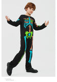 3-12Y Kid Boy Colored Skull Skeleton  Party Campus Event Play Costume Romper