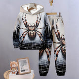 New Trendy Children's Fashion Casual Spider Hooded Sweatshirt Two-piece Set