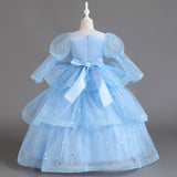 3-12T Kid Girls Host Catwalk Piano Performance Flower Wedding Dresses