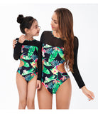 New Long Sleeve Printed One Piece Bikini Kids Swimming Surfing Snorkeling Swimsuit