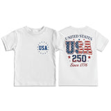 Kid Boy Girl Crew Neck Top Fashion Comfortable Independence Day T-shirt