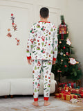 Family Matching Santa Claus Snowman Gingerbread Man Christmas Parent-Child Printed Loungewear Pajamas