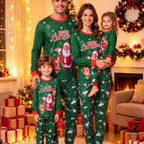 Family Matching Christmas Parent-child Pajamas Fashion Crew Neck Print Long-sleeved Loungewear
