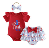 Baby Girl Ins Summer Cute Independence Day 3Pcs/ Set