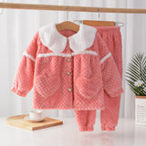 Kid Girl Autumn Winter Flannel Warm Home Pajamas