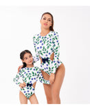 Swimsuit Women's Long-sleeved One-piece To Cover The Belly and Look Thin. Parent-child Ratio Swimsuit