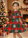 3-12Y Kid Girls Autumn Winter Christmas Long Sleeve 3D Dresses