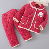 Kid Baby Boy Flannel Autumn Winter Coral Velvet Thicken Pajamas