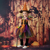 Halloween Kid Girl Costume Witch Festival Performance Dress