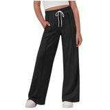 New solid color lines fashionable soft casual straight medium and adult trousers