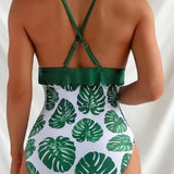 Family Matching Parent-child Bikini Sexy Solid Splicing Mother Daughter Swimsuit